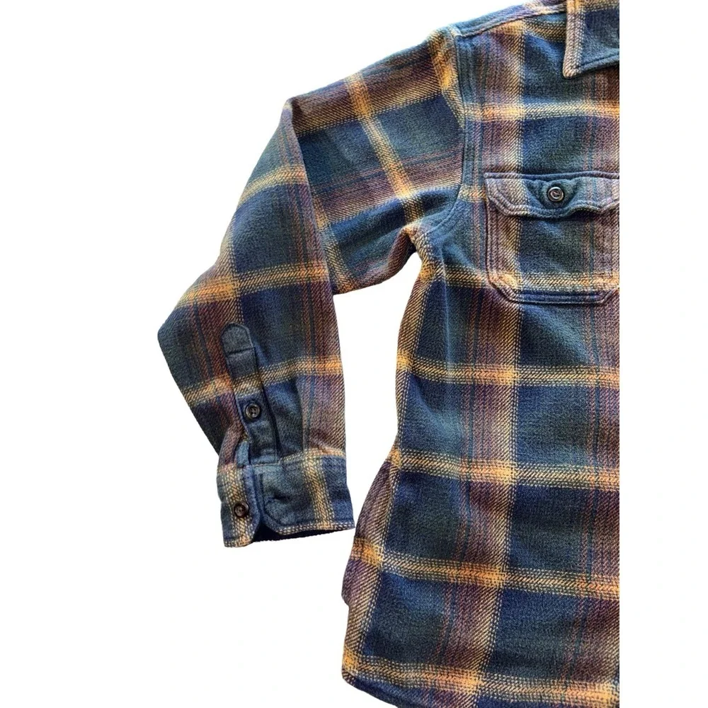 Orvis Heavy Flannel Men's Medium Plaid Shacket Pockets Shirt Jacket - Picture 9 of 12